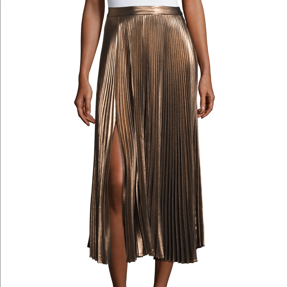 ALC gold pleated skirt